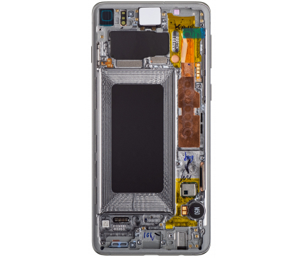 Display cu Touchscreen Samsung Galaxy S10 G973, cu Rama, Negru (Prism Black), Service Pack GH82-18850A