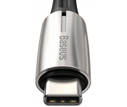 Cablu Date si Incarcare USB Type-C la USB Type-C Baseus Woven, QC 3.0, 2 m, Negru, Blister 