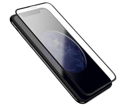 Folie Protectie Ecran HOCO pentru Apple iPhone X / Apple iPhone XS, Sticla securizata, Full Face, Full Glue, 3D Nano A12, Neagra