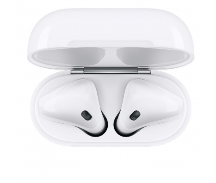 Handsfree Casti Bluetooth Apple Airpods 2, cu incarcare Wireless, Alb MRXJ2ZM/A