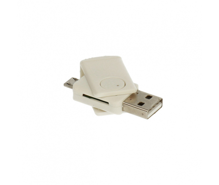 Cititor card MicroSD USB OTG CR08, Alb