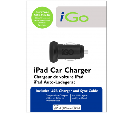 Incarcator Auto cu cablu Apple 30-pini iGO, 1 X USB, Negru, Blister PS00286-0005 