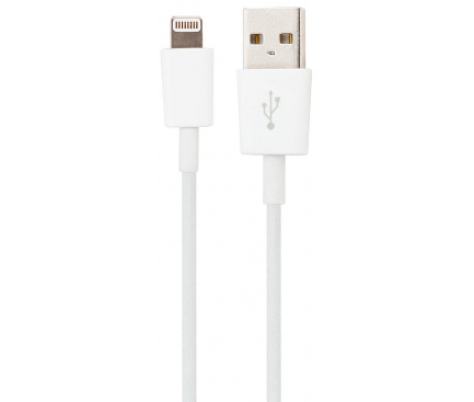Cablu Date si Incarcare USB la Lightning Xqisit, 1 m, Alb, Blister 