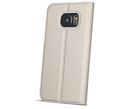 Husa Piele OEM Smart Look pentru Samsung Galaxy A30 A305 / Samsung Galaxy A20 A205, Aurie