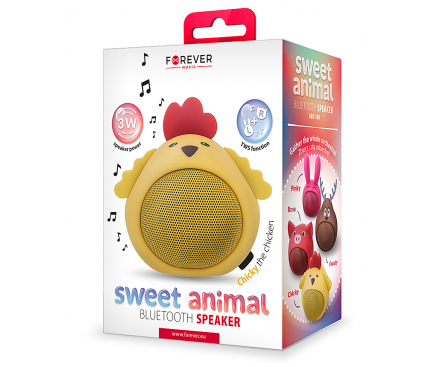 Mini Difuzor Bluetooth Forever Sweet Animal Chicken ABS-100, Multicolor Blister D1020