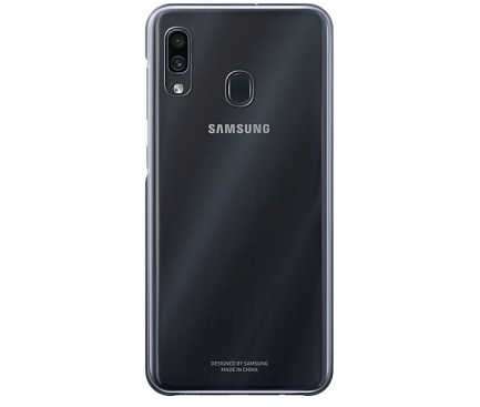 Husa Plastic Samsung Galaxy A30 A305, Gradation Cover, Neagra - Transparenta, Blister EF-AA305CBEGWW 