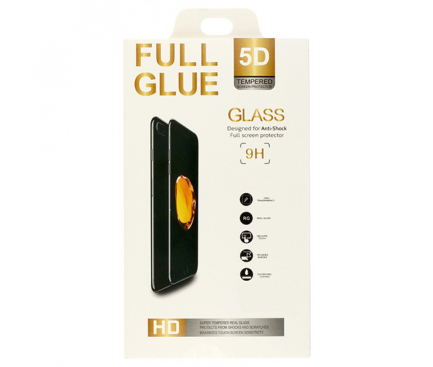 Folie Protectie Ecran OEM pentru Huawei Y7 (2019) / Y7 Prime (2019) / Y7 Pro (2019), Sticla securizata, Full Face, Full Glue, 5D, Neagra