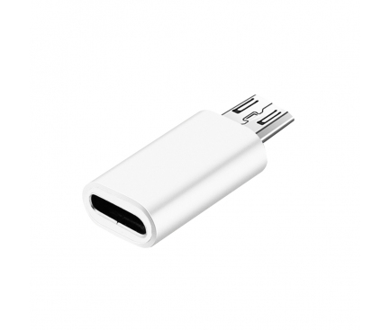 Adaptor Conversie USB Type-C (Mama) la MicroUSB (Tata) OEM, Alb