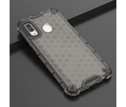 Husa Plastic - TPU OEM Shockproof Honeycomb pentru Samsung Galaxy A40 A405, Neagra, Bulk 