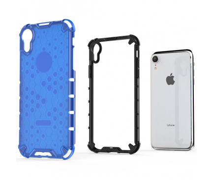 Husa Plastic - TPU OEM Shockproof Honeycomb pentru Apple iPhone XR, Albastra, Bulk 