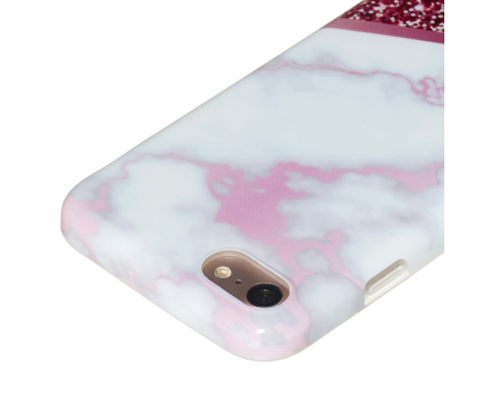 Husa TPU OEM Rose Flash Marble pentru Apple iPhone 7 / Apple iPhone 8, Multicolor, Bulk 