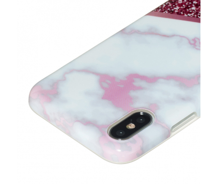 Husa TPU OEM Rose Flash Marble pentru Apple iPhone X / Apple iPhone XS, Multicolor, Bulk 