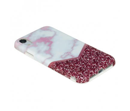 Husa TPU OEM Rose Flash Marble pentru Apple iPhone XR, Multicolor, Bulk 