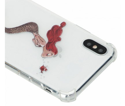 Husa TPU OEM Antisoc Mermaid pentru Apple iPhone X / Apple iPhone XS, Transparenta, Bulk 
