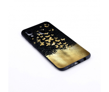 Husa TPU OEM Gold Butterfly pentru Samsung Galaxy A30 A305 / Samsung Galaxy A20 A205, Multicolor, Bulk 