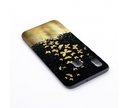 Husa TPU OEM Gold Butterfly pentru Samsung Galaxy A30 A305 / Samsung Galaxy A20 A205, Multicolor, Bulk 