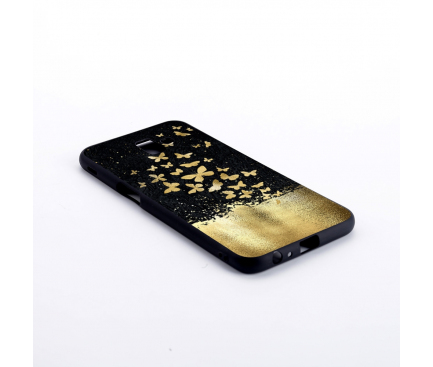 Husa TPU OEM Gold Butterfly pentru Samsung J6 Plus (2018) J610, Multicolor, Bulk 