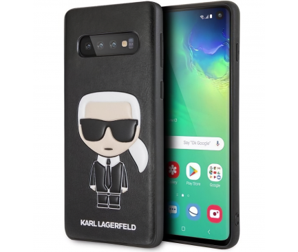 Husa Plastic - TPU Karl Lagerfeld Ikonik Full Body pentru Samsung Galaxy S10 G973, Neagra, Blister KLHCS10IKPUBK 