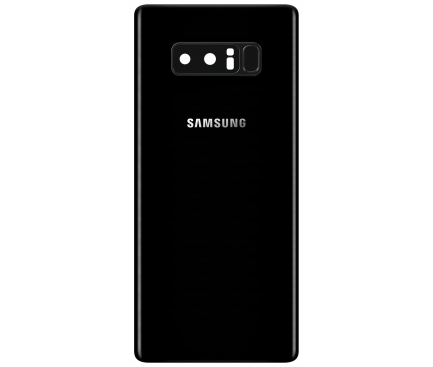 Capac Baterie Negru cu geam camera blitz si senzor amprenta, Swap Samsung Galaxy Note8 N950 