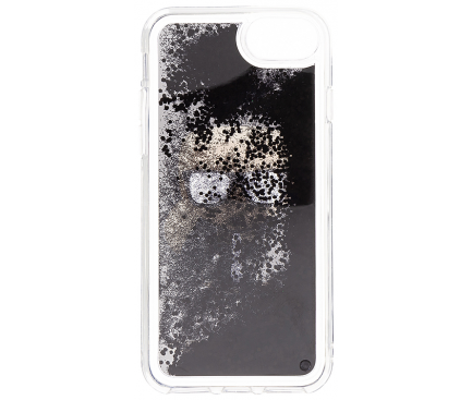 Husa Plastic Karl Lagerfeld Iconic Glitter pentru Apple iPhone 7 / Apple iPhone 8 / Apple iPhone SE (2020), Neagra KLHCI8ICGBK
