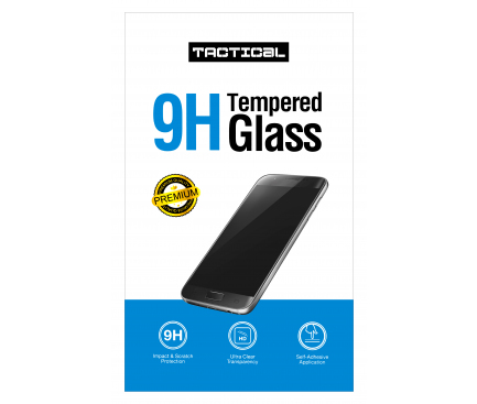 Folie Protectie Ecran Tactical pentru Samsung Galaxy A10 A105, Sticla securizata, Full Face, Edge Glue, 2.5D, Neagra, Blister 