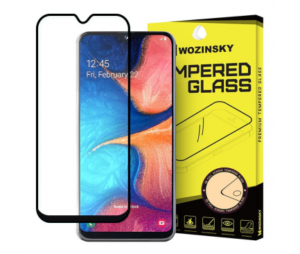 Folie de protectie Ecran WZK pentru Samsung Galaxy A20e A202, Sticla Securizata, Full Glue, Neagra