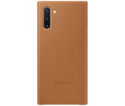 Husa Piele Samsung Galaxy Note 10 N970 / Samsung Galaxy Note 10 5G N971, Leather Cover, Camel EF-VN970LAEGWW