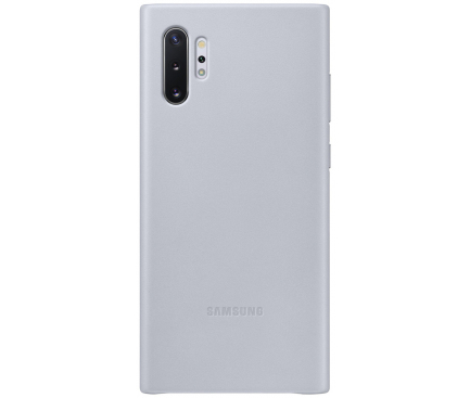 Husa Piele Samsung Galaxy Note 10+ N975 / Note 10+ 5G N976, Leather Cover, Gri EF-VN975LJEGWW