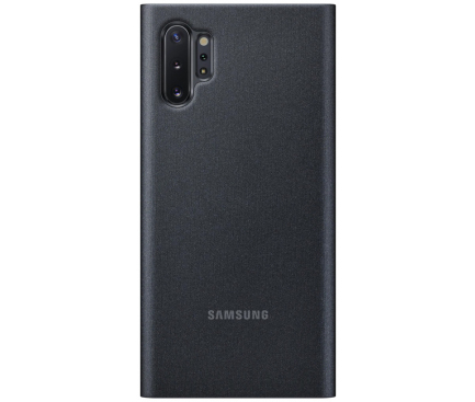 Husa Plastic Samsung Galaxy Note 10+ N975 / Note 10+ 5G N976, Clear View, Neagra, Blister EF-ZN975CBEGWW 