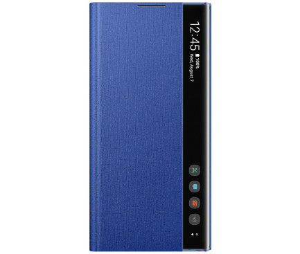 Husa Plastic Samsung Galaxy Note 10+ N975 / Note 10+ 5G N976, Clear View, Albastra, Blister EF-ZN975CLEGWW 