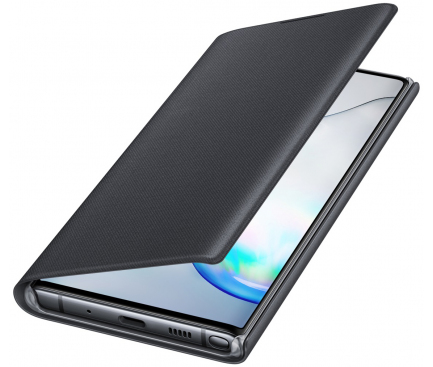 Husa Samsung Galaxy Note 10 N970 / Samsung Galaxy Note 10 5G N971, LED View Cover, Neagra EF-NN970PBEGWW