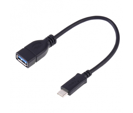 Adaptor OTG USB la USB Type-C OEM, 0.2 m, Negru