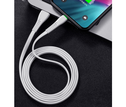 Cablu Date si Incarcare USB la USB Type-C McDodo CA-6432, Flying Fish Series cu LED, 1.8 m, Alb, Blister 