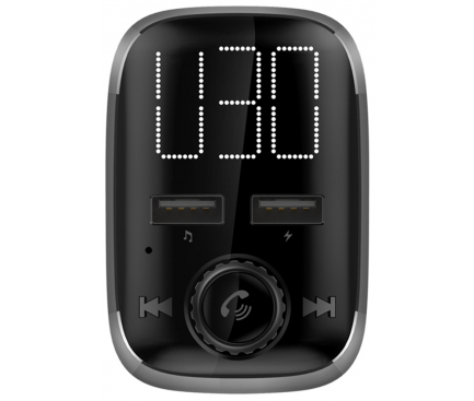 Modulator FM Bluetooth BT74, MP3 Player, Buton de apel, 2 x USB, AUX / TF, Negru, Blister