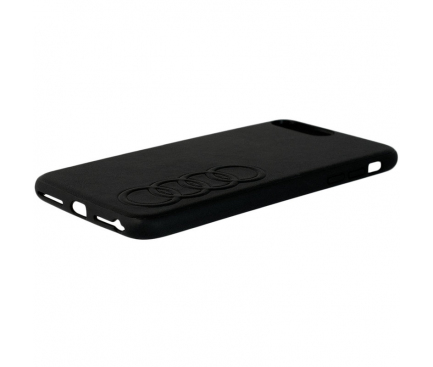 Husa Piele AUDI pentru Apple iPhone 8 Plus / Apple iPhone 7 Plus, Neagra AU-TPUPCIP8P-TT/D1-BK