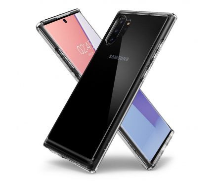 Husa Plastic - TPU Spigen Crystal Hybrid pentru Samsung Galaxy Note 10+ N975 / Note 10+ 5G N976, Transparenta, Blister 627CS27366 