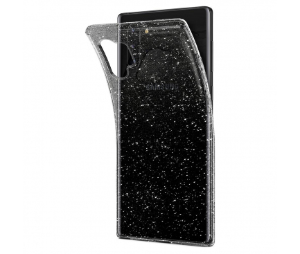 Husa TPU Spigen Liquid Crystal Glitter pentru Samsung Galaxy Note 10+ N975, Transparenta, Blister 627CS27328 