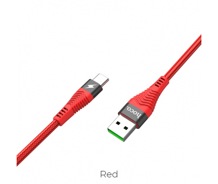 Cablu Incarcare USB la USB Type-C HOCO U53, Flash 5A, 1.2 m, Rosu