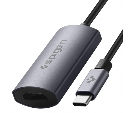 Adaptor Audio si Video HDMI la USB Type-C Spigen Essential CA400, 0.15 m, Gri, Blister 000CA25708 