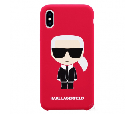 Husa TPU Karl Lagerfeld Ikonik Full Body pentru Apple iPhone XS Max, Rosie, Blister KLHCI65SLFKRE 