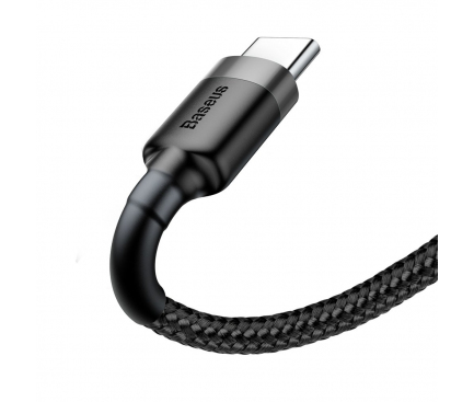 Cablu Date si Incarcare USB la USB Type-C Baseus Cafule, 2A, 3 m, Gri - Negru, Blister CATKLF-UG1 