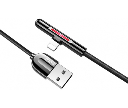 Cablu Date si Incarcare USB la Lightning HOCO U65 Colorful Magic Wand Gaming, 2.4A, 1.2 m, Negru, Blister 