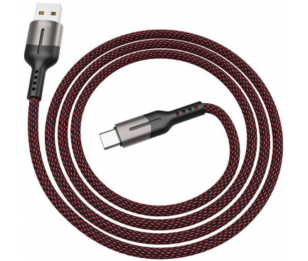 Cablu Date si Incarcare USB la USB Type-C HOCO U68 Gusto Flash, 5A, 1.2 m, Negru, Blister 