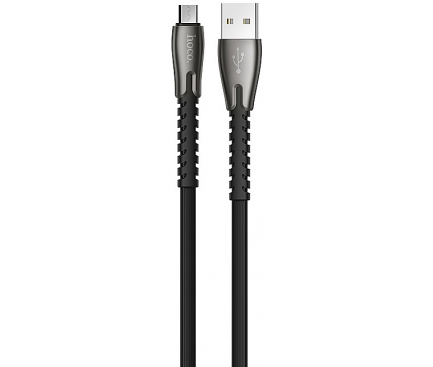Cablu Date si Incarcare USB la MicroUSB HOCO U58 Core, 2.4A, 1.2 m, Negru, Blister 