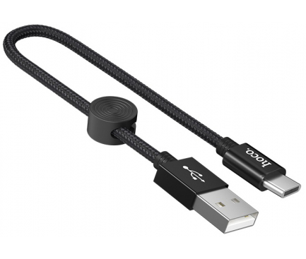 Cablu Date si Incarcare USB la USB Type-C HOCO X35 Premium, 3A, 0.25 m, Negru, Blister 