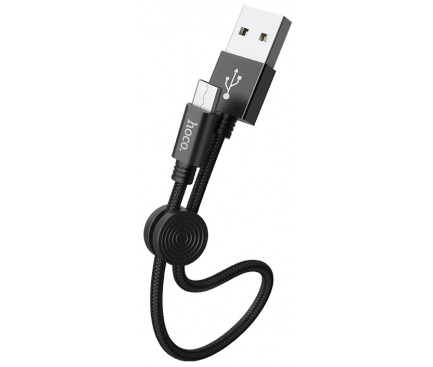 Cablu Date si Incarcare USB la MicroUSB HOCO X35 Premium, 2.4A, 0.25 m, Negru