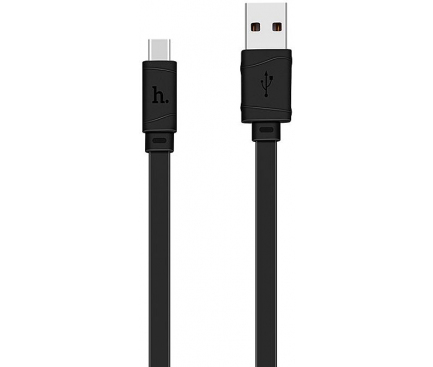Cablu Date si Incarcare USB la Type-C HOCO X5 Bamboo, 3A, 1 m, Negru, Blister 