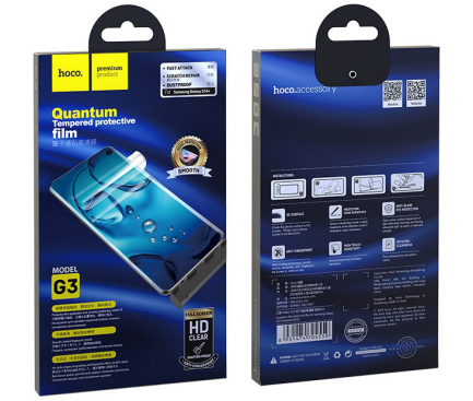 Folie Protectie Ecran HOCO Samsung Galaxy S10+ G975, Plastic, Full Face, Quantum Fast Attach G3, Blister 