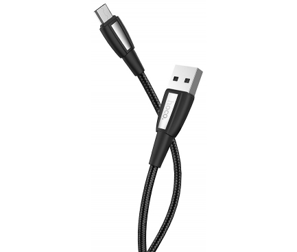 Cablu Date si Incarcare USB la MicroUSB HOCO X39 Titan, 2.4A, 1 m, Negru, Blister 
