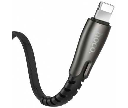 Cablu Date si Incarcare USB la Lightning HOCO U58 Core, 2.4A, 1.2 m, Negru, Blister 